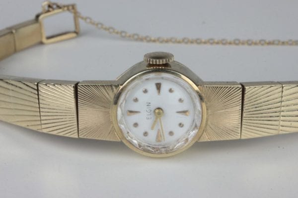 14k Art Deco Gold Ladies Elgin Wrist Watch - Image 3