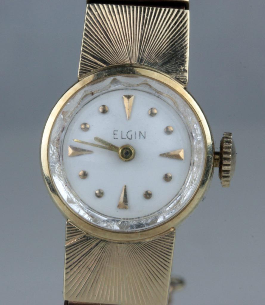 14k Art Deco Gold Ladies Elgin Wrist Watch - Image 4
