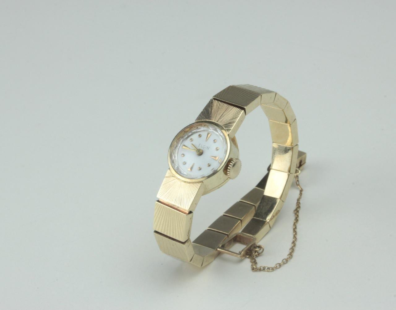 14k Art Deco Gold Ladies Elgin Wrist Watch - Image 5