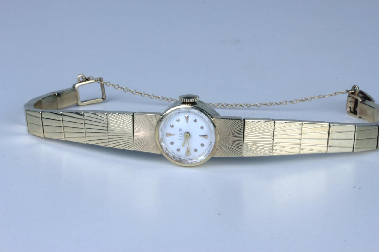 14k Art Deco Gold Ladies Elgin Wrist Watch - Image 8