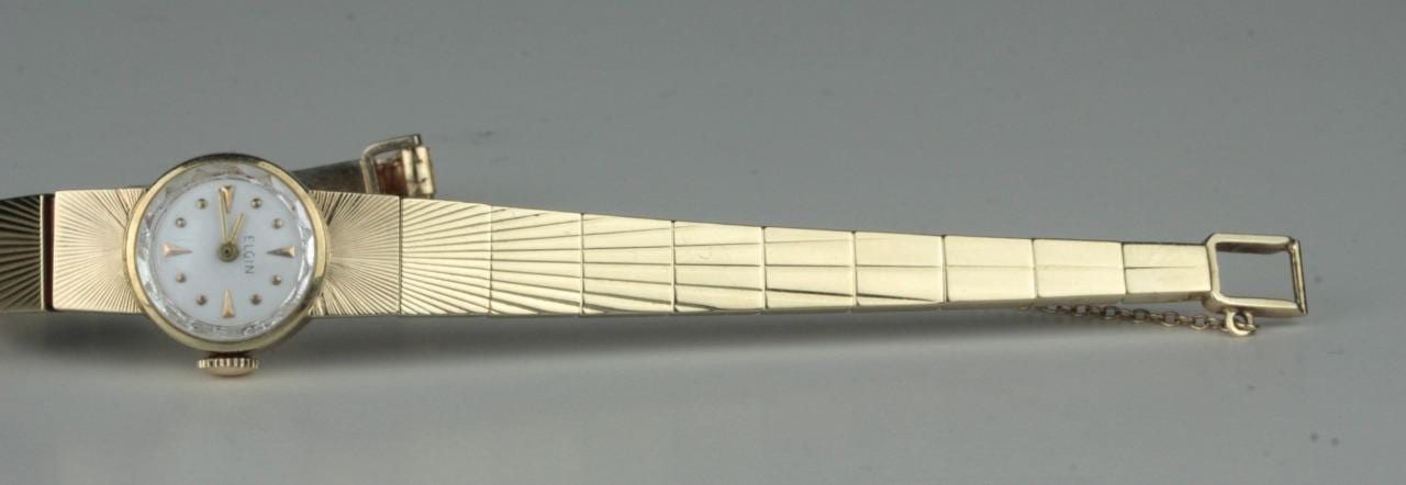 14k Art Deco Gold Ladies Elgin Wrist Watch - Image 10