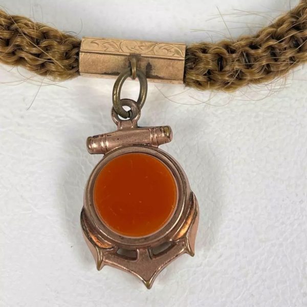 Victorian Mourning Human Hair Watch Fob - Image 4