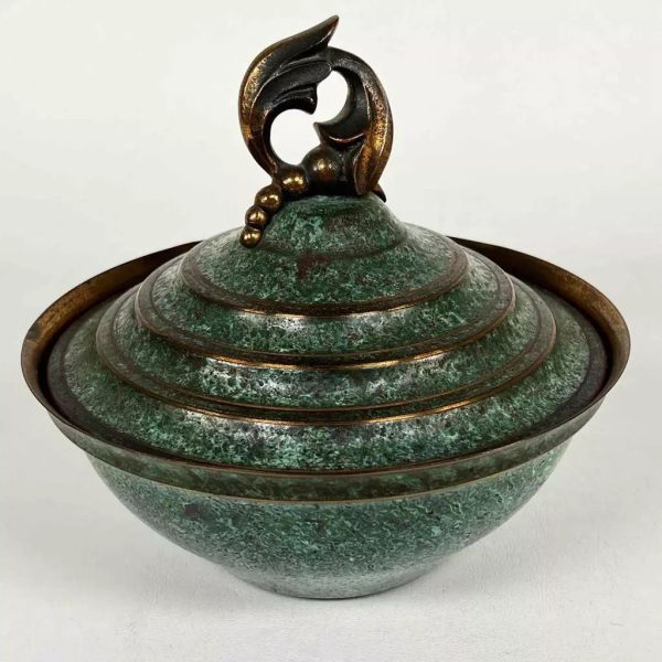 Carl Sorensen Verdigris Bronze Covered Bowl - Image 4