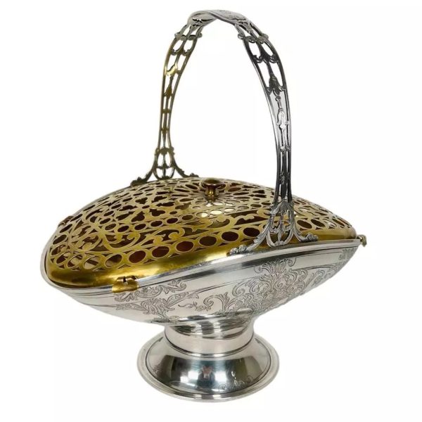 Whiting Sterling & Brass Bride's Basket