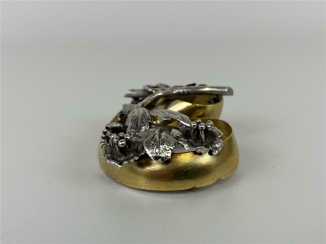 Victorian 10K Gold Sterling Floral Brooch - Image 8