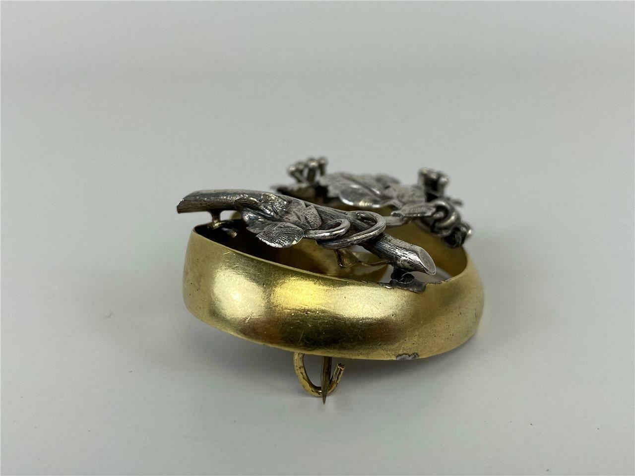 Victorian 10K Gold Sterling Floral Brooch - Image 10