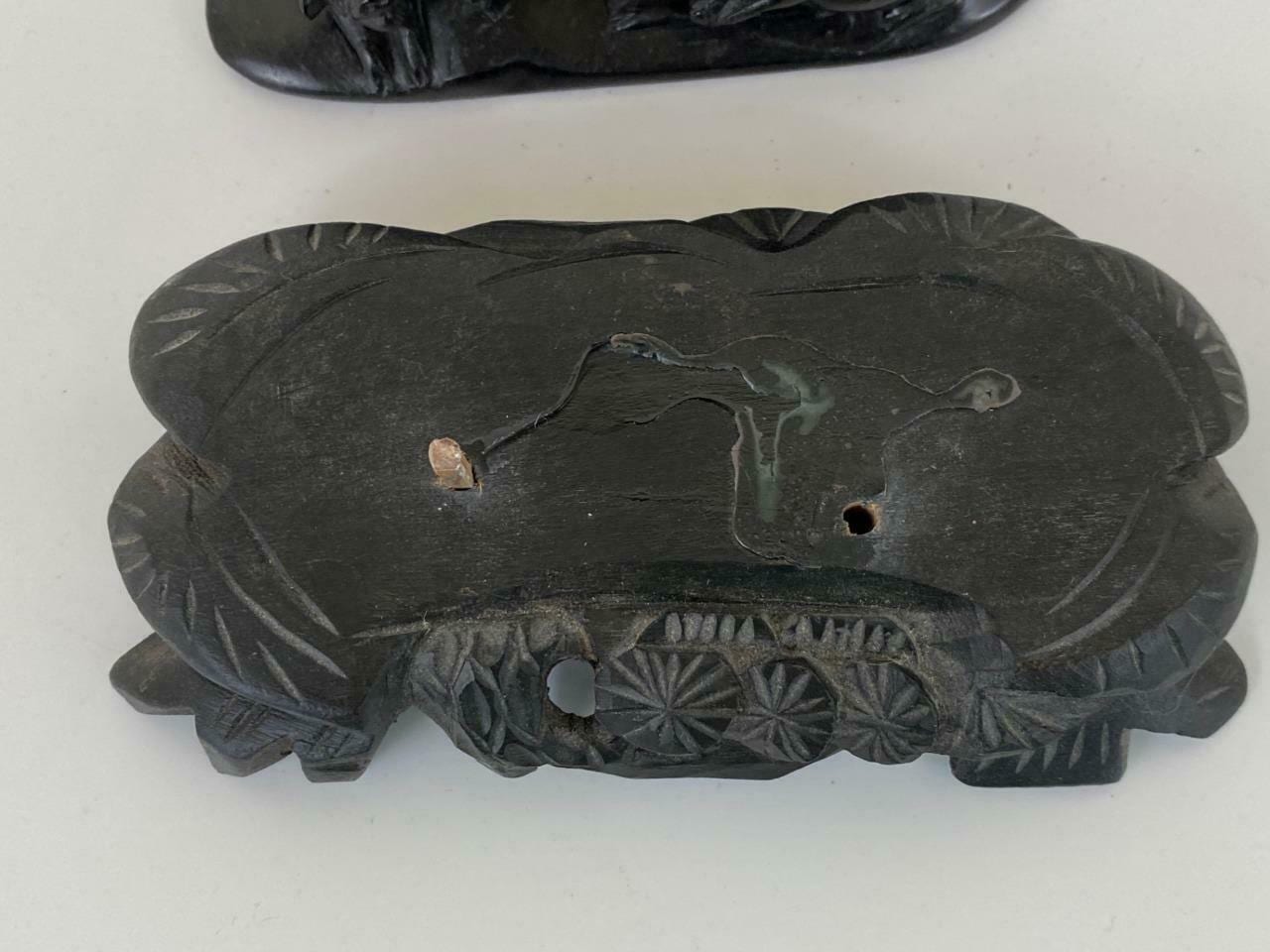 Chinese Carved Stone Pigs on Stand - Image 11