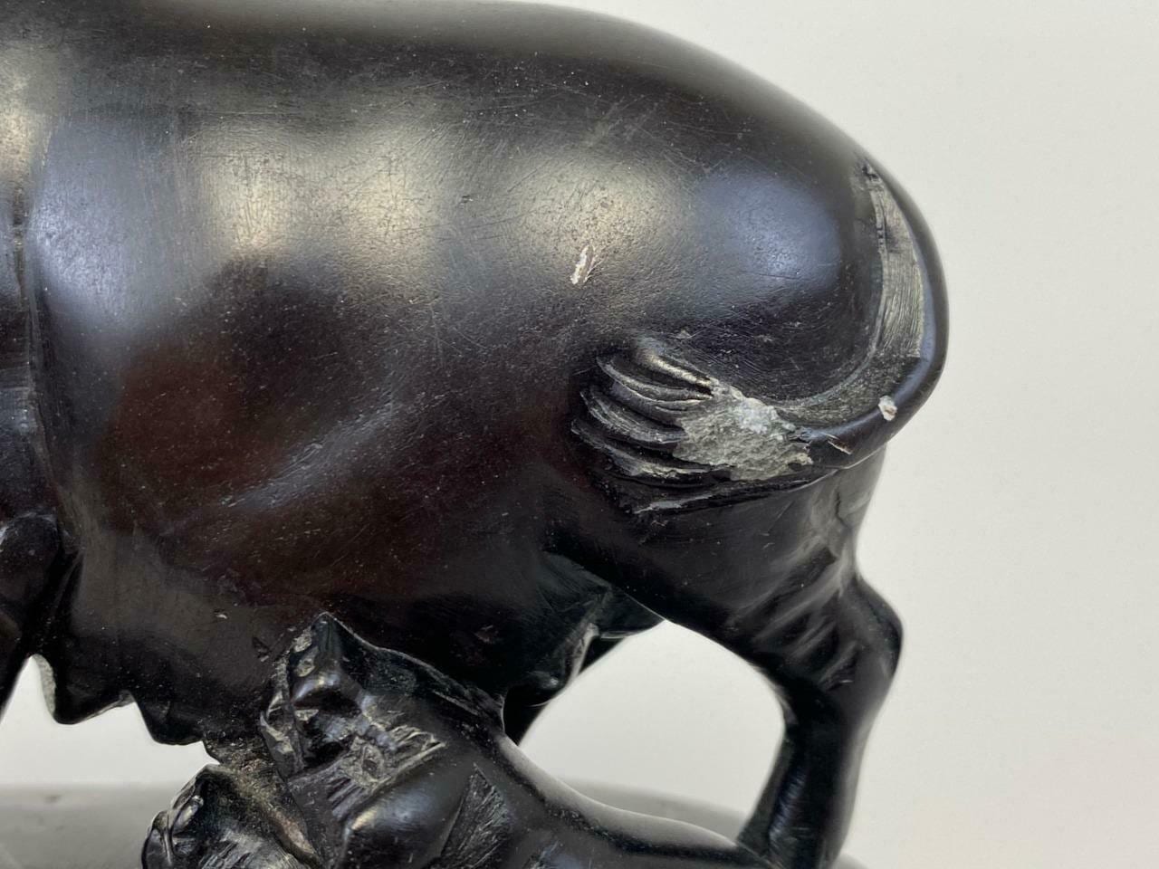 Chinese Carved Stone Pigs on Stand - Image 4